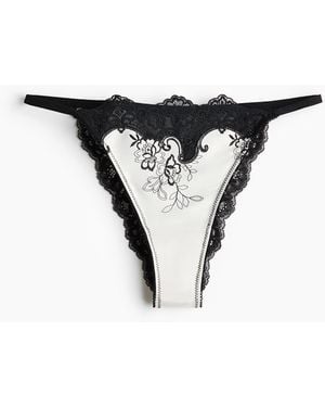 H&M Brazilian Tanga aus Satin - Schwarz