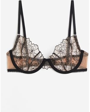 H&M Unwattierter Demi-Bügel-BH mit Stickereien - Weiß