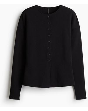 H&M Cardigan in Strukturstrick - Schwarz