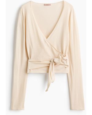 H&M Gerippter Feinstrick-Cardigan - Natur