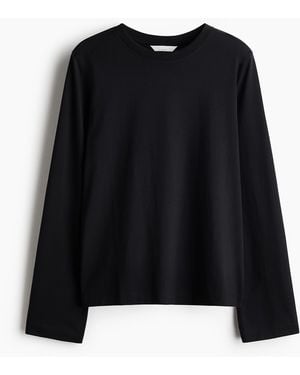 H&M Baumwollshirt - Schwarz