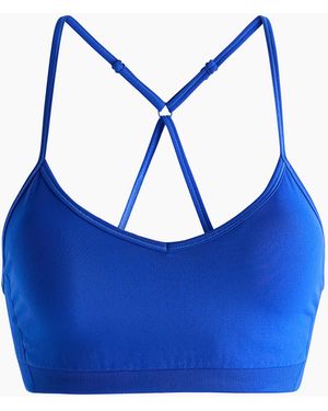 H&M Nahtloser Sport-BH mit Medium Support und DryMove - Blau