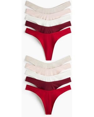 H&M 10er-Pack Baumwolltangas - Rot