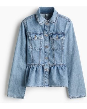 H&M Jeansjacke mit Peplum - Blau
