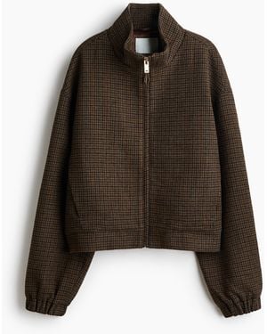 H&M Jacke aus Wollgemisch mit Stehkragen - Braun