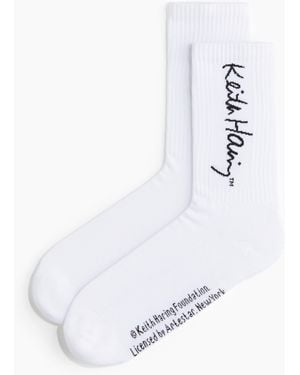 H&M Socken mit Motiv - Weiß
