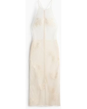 H&M Halterjurk Met Gehaakte Look En Kraaltjes - Wit