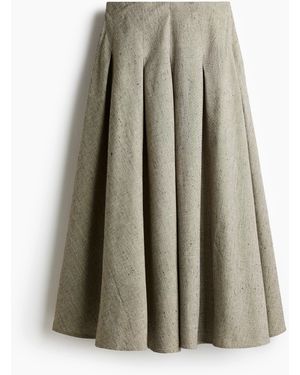 H&M Langer Faltenjupe - Natur