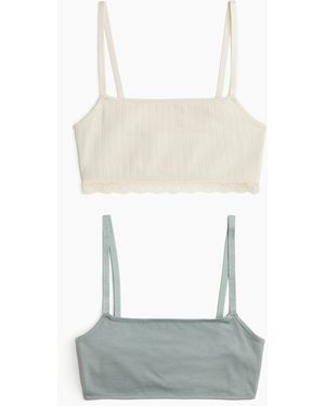H&M Set Van 2 Katoenen Bh-tops Zonder Padding - Wit