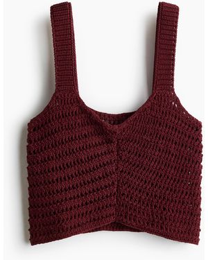H&M Top Met Gehaakte Look - Rood