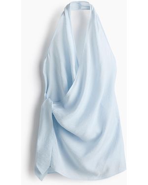 H&M Halterstrandjurk Met Overslag - Blauw