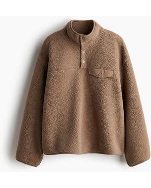 H&M Sweatshirt aus Teddyfleece - Braun