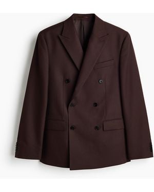 H&M Zweireihiges Jackett aus Wollmix in Regular Fit - Braun