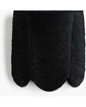 H&M Minirock mit Fransen - Schwarz