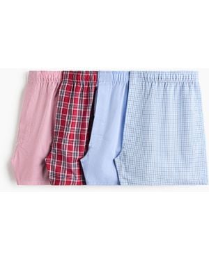 H&M Set Van 4 Geweven Boxershorts - Rood