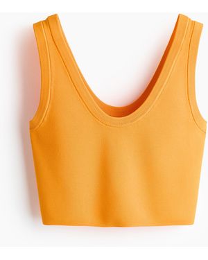 H&M Korte Fijngebreide Tanktop - Oranje