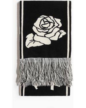 H&M Schal in Jacquardstrick - Schwarz