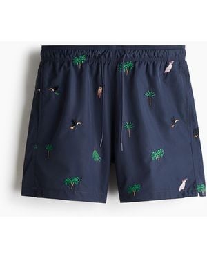 H&M Gemusterte Badeshorts - Blau