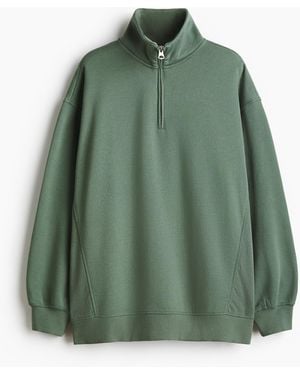 H&M Sweatshirt mit Zipper - Grün