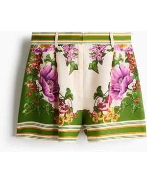 H&M Bandplooishort Van Lyocell - Meerkleurig