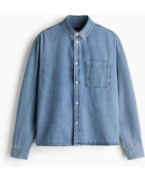 H&M Hemd aus Baumwolldenim in Relaxed Fit - Blau