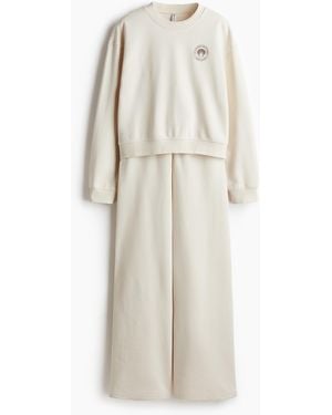 H&M Tweedelige Set Van joggingstof - Wit