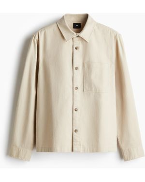 H&M Overshirt Van Katoenen Twill - Naturel