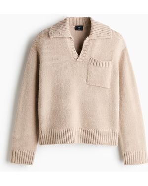 H&M Polopullover in Relaxed Fit - Natur