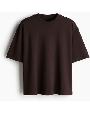 H&M Kastiges T-Shirt in Loose Fit - Schwarz
