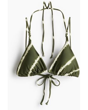 H&M Wattiertes Triangel-Bikinitop - Mettallic