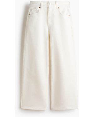 H&M Wide High Waist Ankle Jeans - Wit