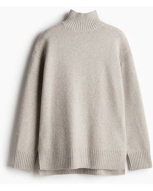 H&M Oversized-Rollkragenpullover - Weiß