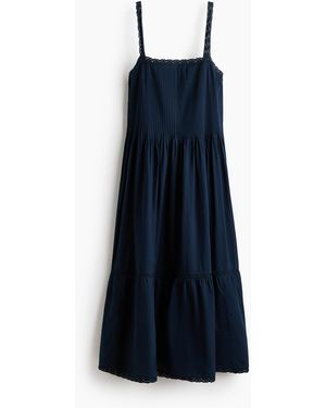 H&M Ausgestelltes Kleid mit Spitzenbesatz - Blau