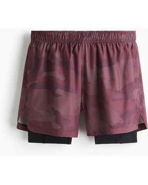 H&M Doppellagige Sportshorts mit DryMoveTM - Rot