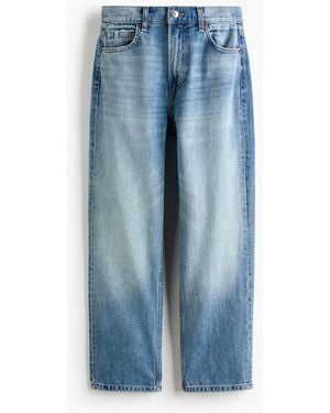 H&M Mom Regular Waist Ankle Jeans - Blau