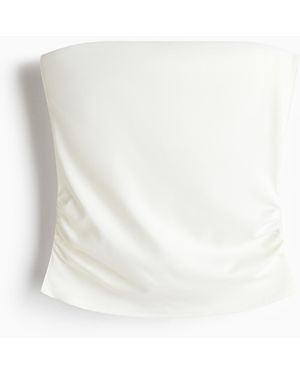 H&M Gerafftes Tubetop - Weiß
