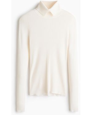 H&M Top Van Zijdemix Met Col - Wit