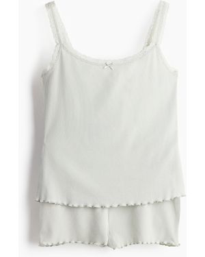 H&M Geribde Pyjama - Wit