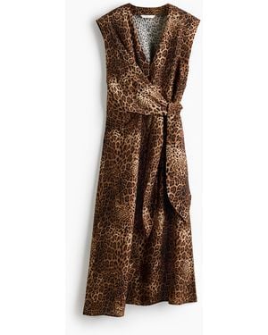 H&M Ärmelloses Kleid mit Wickeldetail - Braun