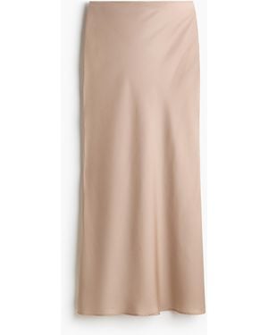 H&M Maxirock aus gecrinkeltem Satin - Natur