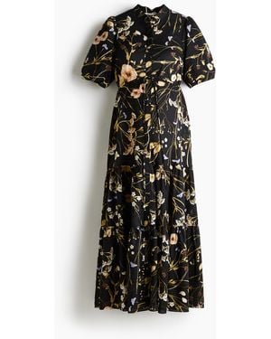 H&M MAMA Stufenkleid aus Baumwolle - Schwarz