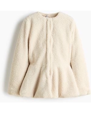 H&M Teddyfleece-Jacke mit Peplum - Natur