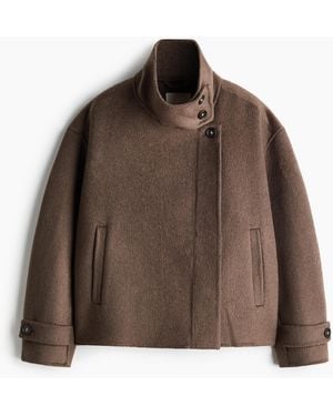 H&M Handgemaakt Jasje Van Wolmix - Bruin