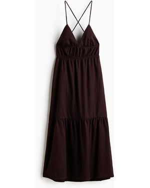 H&M Jurk Met Volantrok En Strikbandjes - Meerkleurig