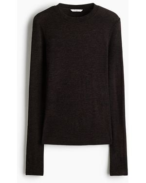 H&M Feinstrick-Shirt aus Wolle - Schwarz