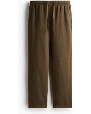 H&M Hose aus Leinenmix in Relaxed Fit - Grün