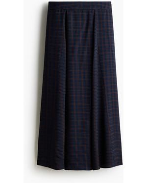 H&M Rok Van Viscosemix Met Plooien - Blauw
