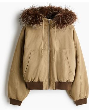 H&M Pilotenjack Met Capuchon - Naturel