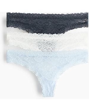H&M 3er-Pack Brazil Slips aus Spitze - Blau