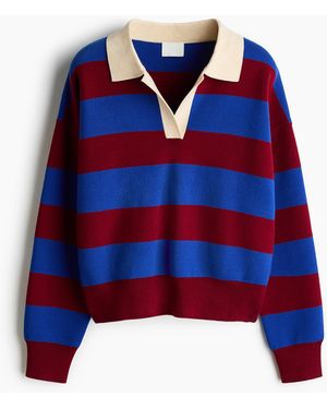 H&M Oversized Polotop - Blauw